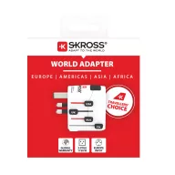   Adaptor de calatorie, 2502E15047, Skross, 5.5 x 7.2 x 6 cm, Policarbonat, Alb