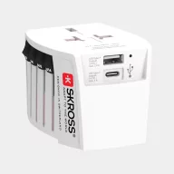   Adaptor de calatorie, 2502E15048, Skross, 6.3 x 7.5 x 5.4 cm, Policarbonat, Alb