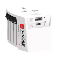   Adaptor de calatorie, 2502E15048, Skross, 6.3 x 7.5 x 5.4 cm, Policarbonat, Alb