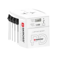   Adaptor de calatorie 65W, 2502E15049, Skross, 6.3 x 5.4 x 7.9 cm, Policarbonat, Alb