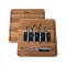 Set platou cu 4 cutite de bucatarie, Boska, 2610E19061, 29.5x29.5x3 cm, Lemn, Maro