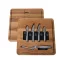 Set platou cu 4 cutite de bucatarie, Boska, 2610E19061, 29.5x29.5x3 cm, Lemn, Maro
