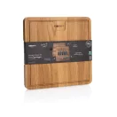 Set platou cu 4 cutite de bucatarie, Boska, 2610E19061, 29.5x29.5x3 cm, Lemn, Maro