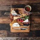 Set platou cu 4 cutite de bucatarie, Boska, 2610E19061, 29.5x29.5x3 cm, Lemn, Maro