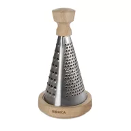   Razatoare, Boska, 2610E18889, 27.5xØ14.5 cm, Otel inoxidabil, Lemn, Argintiu Steel
