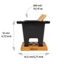 Set Fondue, 2502E15842, Boska, 10.5 x 14.5 x 12.3 cm, Ceramica, Lemn, Negru