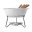 Set Fondue, 2509E17024, Boska, 20.4x15.6x15.8xØ 15.5 cm, Ceramica, Otel, Alb