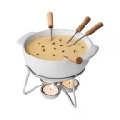 Set Fondue, 2509E17024, Boska, 20.4x15.6x15.8xØ 15.5 cm, Ceramica, Otel, Alb