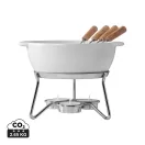 Set Fondue, 2509E17024, Boska, 20.4x15.6x15.8xØ 15.5 cm, Ceramica, Otel, Alb