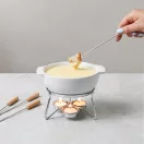 Set Fondue, 2509E17024, Boska, 20.4x15.6x15.8xØ 15.5 cm, Ceramica, Otel, Alb