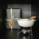 Set Fondue, 2509E17024, Boska, 20.4x15.6x15.8xØ 15.5 cm, Ceramica, Otel, Alb