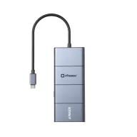   Hub usb 5 porturi, Anker, 2610E17691, 13.7x5.7x1.4 cm, Aluminiu, ABS, Gri