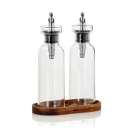   Recipient pentru ulei si otet, AdHoc, 2610E18879, 16x8.2x21.3 cm, Sticla, Transparent