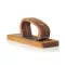 Presa pentru usturoi cu tocator, AdHoc, 2610E18881, 14x4x7.5 cm, Lemn, Otel inoxidabil, Maro