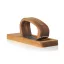 Presa pentru usturoi cu tocator, AdHoc, 2610E18881, 14x4x7.5 cm, Lemn, Otel inoxidabil, Maro