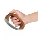 Presa pentru usturoi cu tocator, AdHoc, 2610E18881, 14x4x7.5 cm, Lemn, Otel inoxidabil, Maro