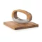 Cutit de tocat cu tocator, AdHoc, 2610E18882, 14.2x4.5x9.1 cm, Lemn, Otel inoxidabil, Maro
