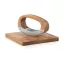 Cutit de tocat cu tocator, AdHoc, 2610E18882, 14.2x4.5x9.1 cm, Lemn, Otel inoxidabil, Maro