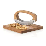   Cutit de tocat cu tocator, AdHoc, 2610E18882, 14.2x4.5x9.1 cm, Lemn, Otel inoxidabil, Maro
