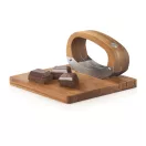 Cutit de tocat cu tocator, AdHoc, 2610E18882, 14.2x4.5x9.1 cm, Lemn, Otel inoxidabil, Maro