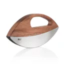 Set taietor pizza si cutit de tocat, AdHoc, 2610E18884, 23.2x2.2x10.9 cm, Lemn, Otel inoxidabil, Maro