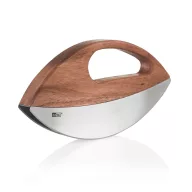   Set taietor pizza si cutit de tocat, AdHoc, 2610E18884, 23.2x2.2x10.9 cm, Lemn, Otel inoxidabil, Maro