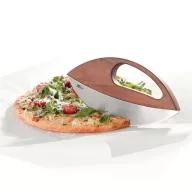   Set taietor pizza si cutit de tocat, AdHoc, 2610E18884, 23.2x2.2x10.9 cm, Lemn, Otel inoxidabil, Maro
