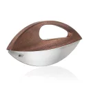 Set taietor pizza si cutit de tocat, AdHoc, 2610E18884, 23.2x2.2x10.9 cm, Lemn, Otel inoxidabil, Maro