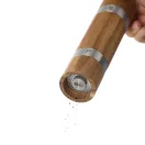 Rasnita sare si piper, AdHoc, 2610E18875, 21xØ5.5 cm, Otel inoxidabil, Lemn, Maro