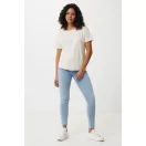 Tricou la baza gatului, Dama, maneca scurta, iqoniq, 2401E13066, Bumbac, Crem naturraw, M