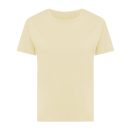Tricou cu maneca scurta, la baza gatului, Casual, Femei, iqoniq, 2410E19595, Bumbac, Galben crem, L