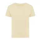 Tricou cu maneca scurta, la baza gatului, Casual, Femei, iqoniq, 2410E19596, Bumbac, Galben crem, M