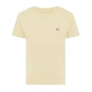 Tricou cu maneca scurta, la baza gatului, Casual, Femei, iqoniq, 2410E19596, Bumbac, Galben crem, M
