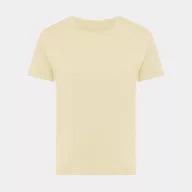   Tricou cu maneca scurta, la baza gatului, Casual, Femei, iqoniq, 2410E19598, Bumbac, Galben crem, XL