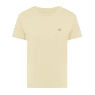   Tricou cu maneca scurta, la baza gatului, Casual, Femei, iqoniq, 2410E19598, Bumbac, Galben crem, XL