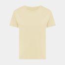 Tricou cu maneca scurta, la baza gatului, Casual, Femei, iqoniq, 2410E19599, Bumbac, Galben crem, XS