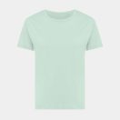 Tricou cu maneca scurta, la baza gatului, Casual, Femei, iqoniq, 2410E19602, Bumbac, Verde mint, L