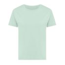 Tricou cu maneca scurta, la baza gatului, Casual, Femei, iqoniq, 2410E19602, Bumbac, Verde mint, L