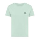 Tricou cu maneca scurta, la baza gatului, Casual, Femei, iqoniq, 2410E19602, Bumbac, Verde mint, L