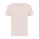 Tricou cu maneca scurta, la baza gatului, Casual, Femei, iqoniq, 2410E19588, Bumbac, Roz cloud, L