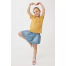 Tricou la baza gatului, Copii, maneca scurta, iqoniq, 2401E13176, Bumbac, Galben ochre, 11--12