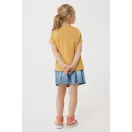Tricou la baza gatului, Copii, maneca scurta, iqoniq, 2401E13179, Bumbac, Galben ochre, 5--6