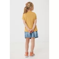   Tricou la baza gatului, Copii, maneca scurta, iqoniq, 2401E13179, Bumbac, Galben ochre, 5--6