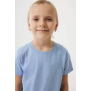 Tricou la baza gatului, Copii, maneca scurta, iqoniq, 2401E13185, Bumbac, Albastru sky, 5--6