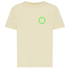   Tricou cu maneca scurta, la baza gatului, Casual, Copii, iqoniq, 2410E19376, Bumbac, Galben crem, 7--8