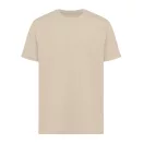 Tricou cu maneca scurta, la baza gatului, Casual, Unisex, iqoniq, 2410E19345, Bumbac, Crem dessert, L