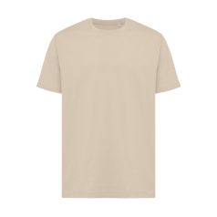   Tricou cu maneca scurta, la baza gatului, Casual, Unisex, iqoniq, 2410E19346, Bumbac, Crem dessert, M