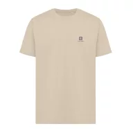   Tricou cu maneca scurta, la baza gatului, Casual, Unisex, iqoniq, 2410E19346, Bumbac, Crem dessert, M