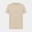 Tricou cu maneca scurta, la baza gatului, Casual, Unisex, iqoniq, 2410E19347, Bumbac, Crem dessert, S