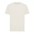 Tricou cu maneca scurta, la baza gatului, Casual, Unisex, iqoniq, 2410E19355, Bumbac, Crem natur, XXS